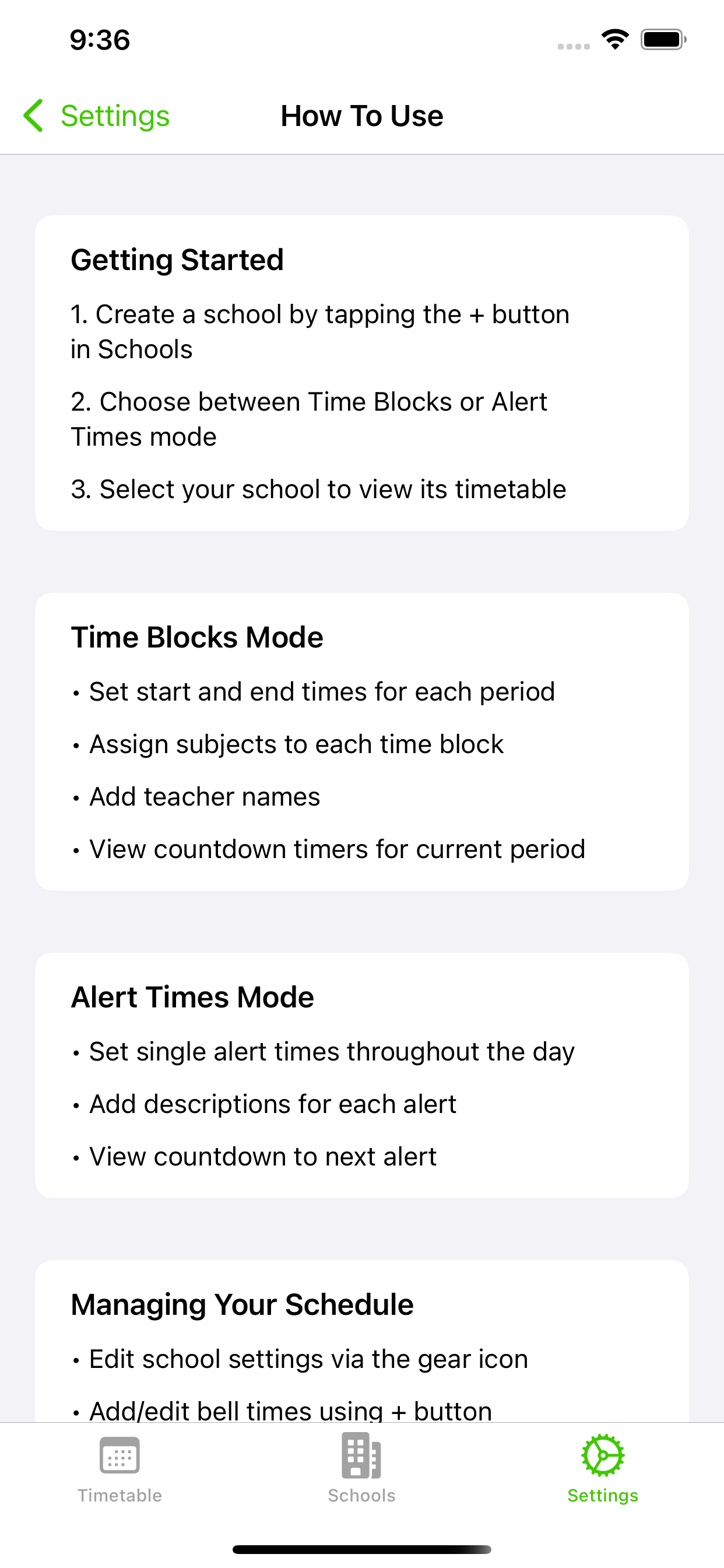 Bell Times how to use