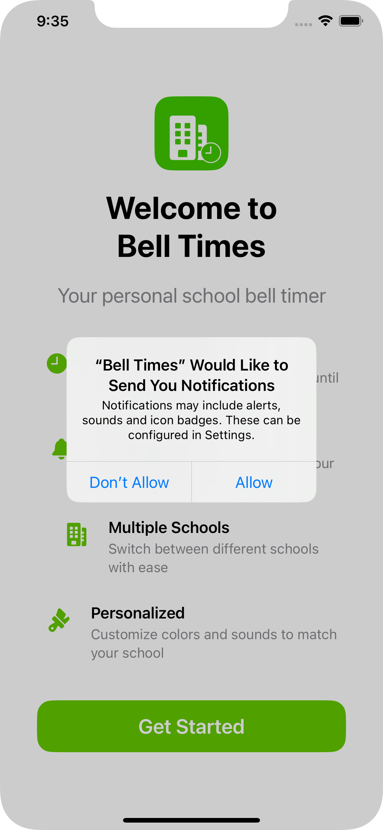 Bell Times notifications