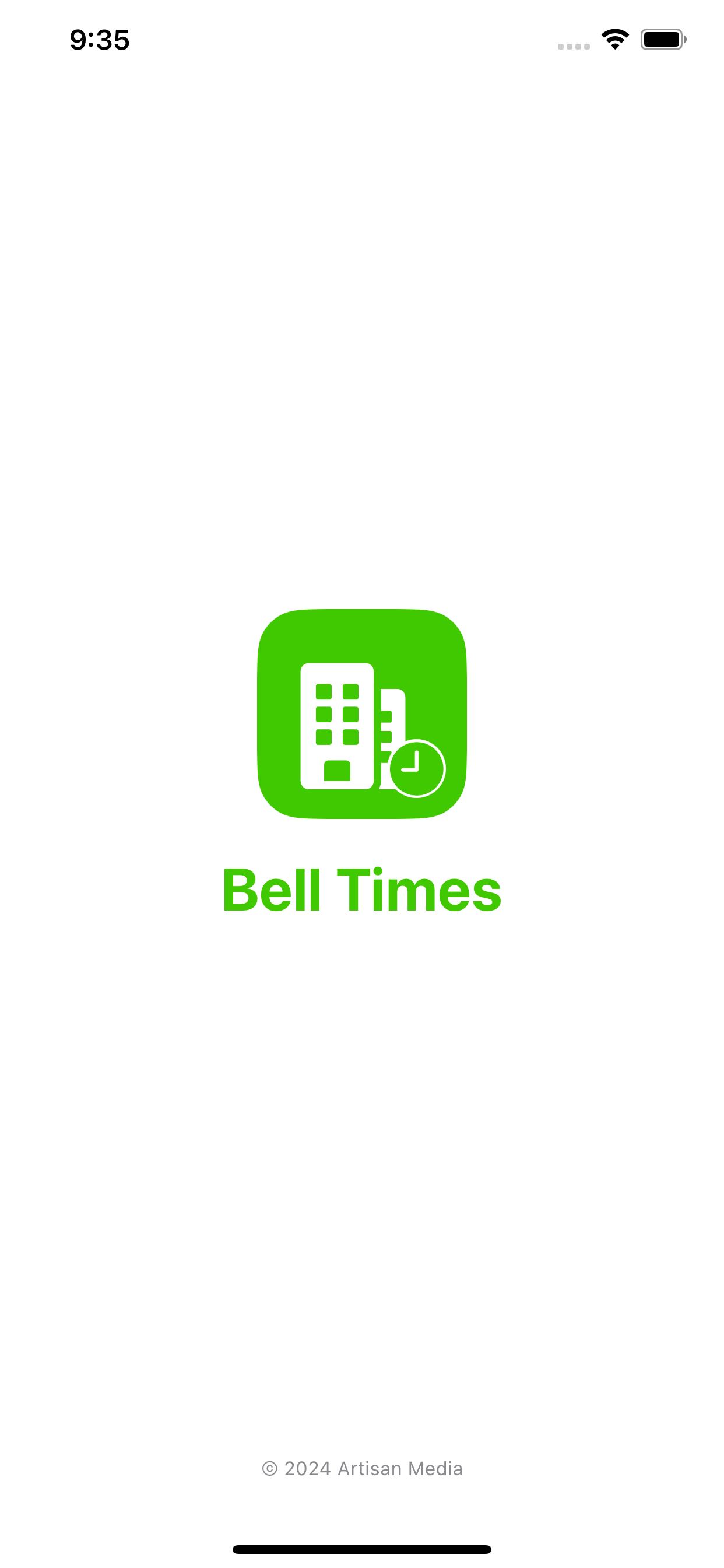 Bell Times splash screen