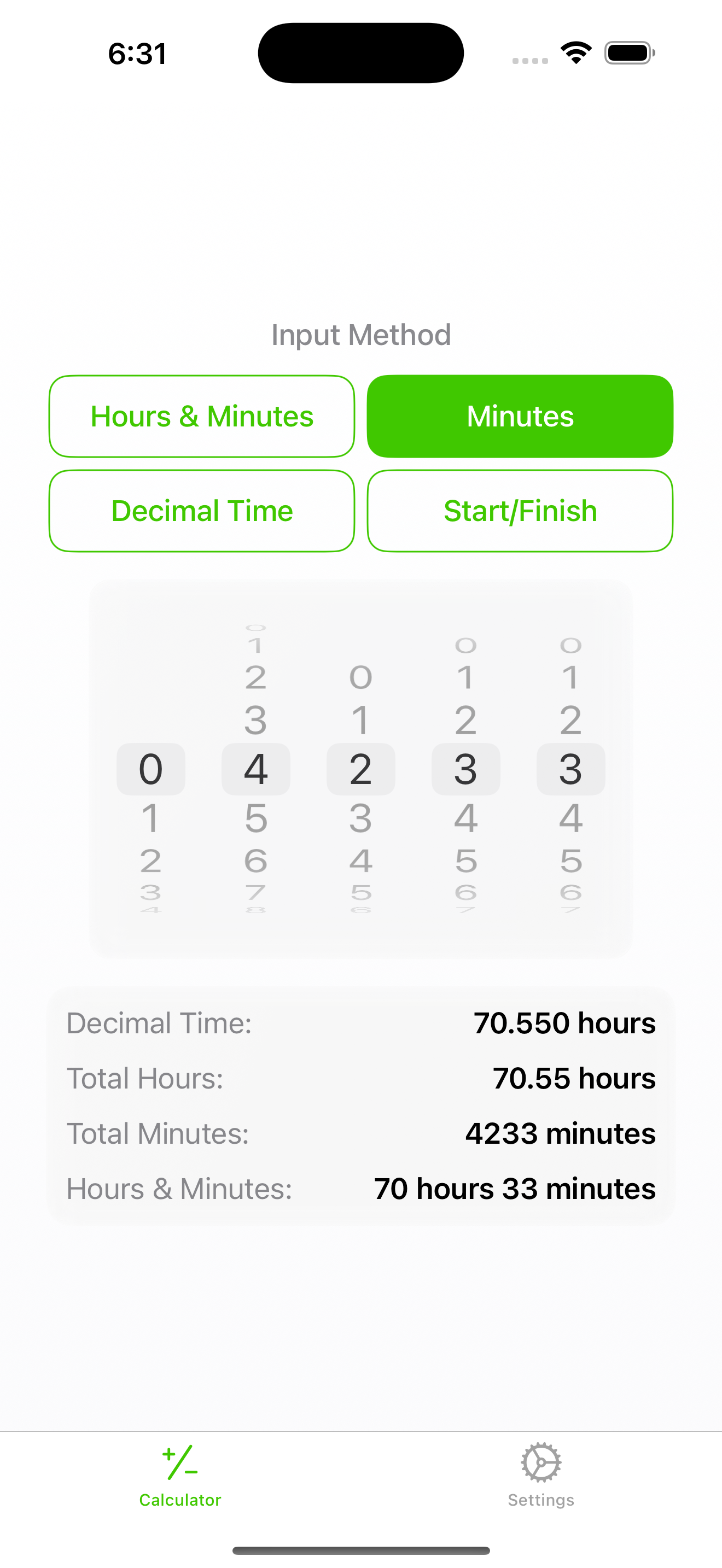 Hours minutes calculator