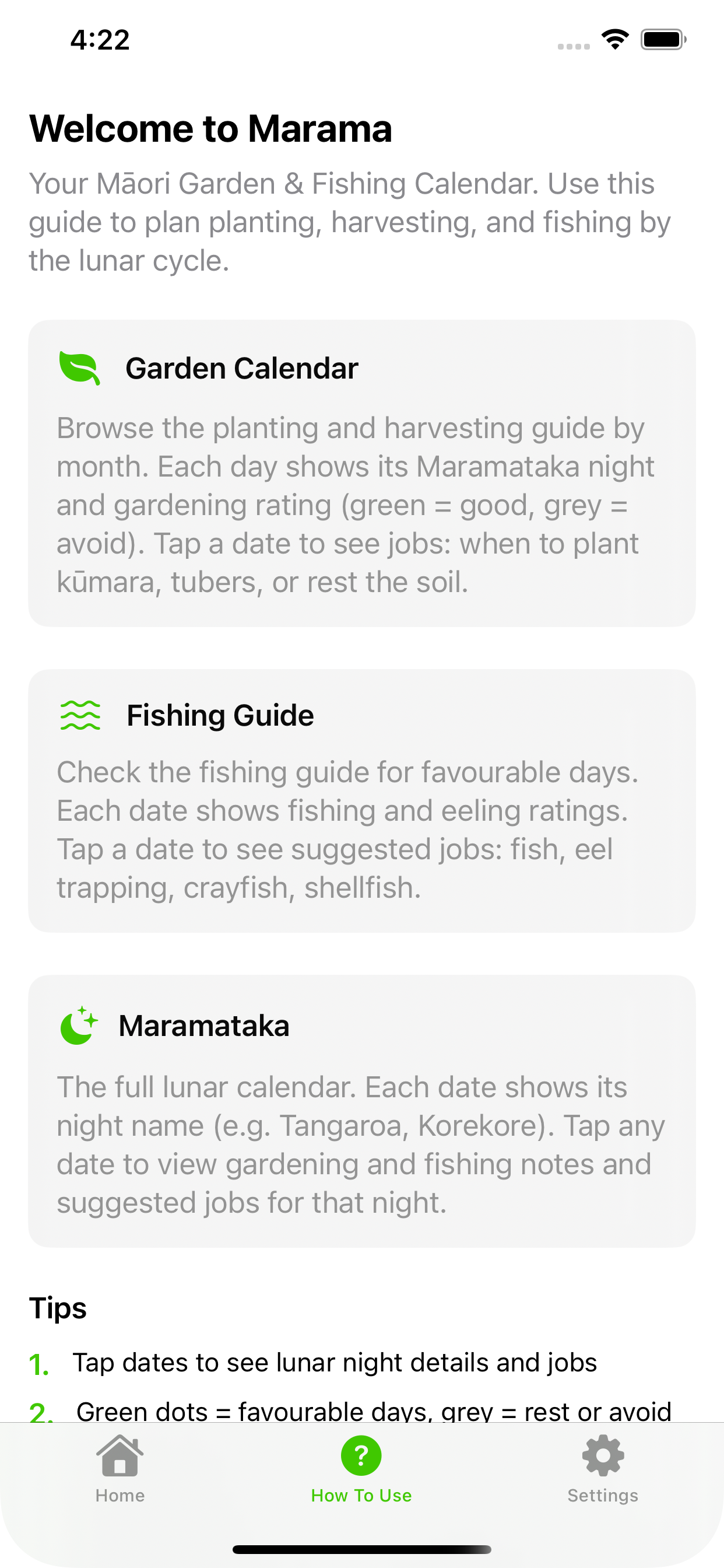Marama how to use guide