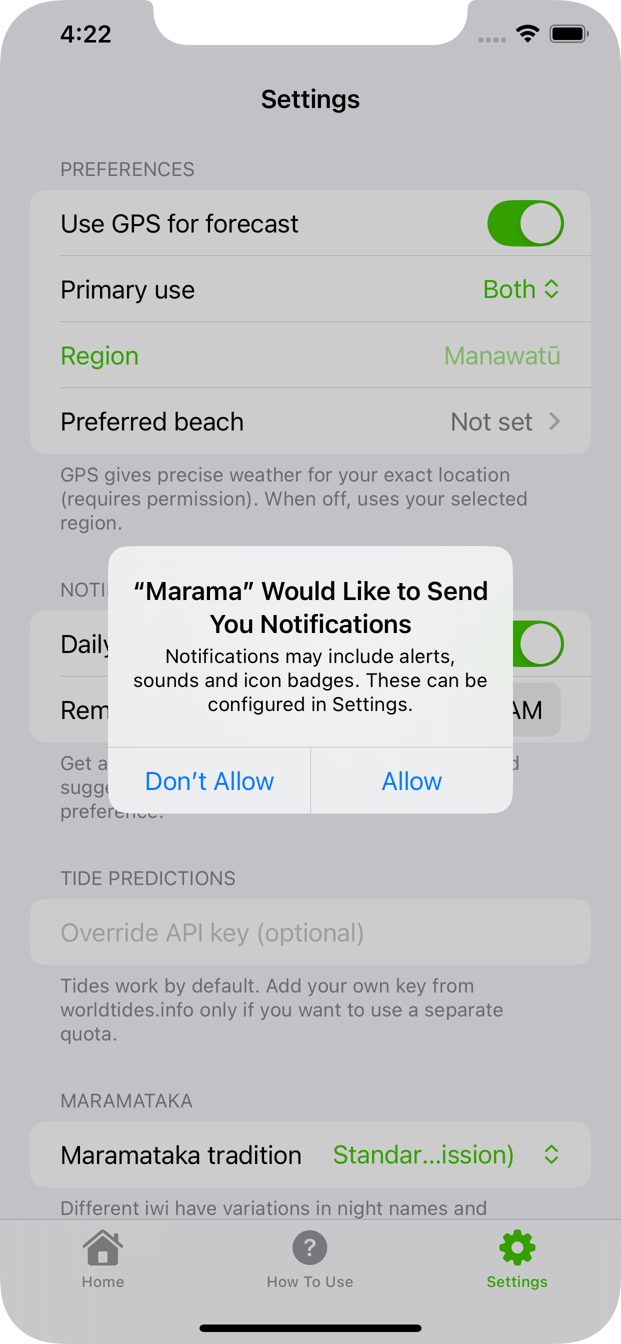 Marama notifications