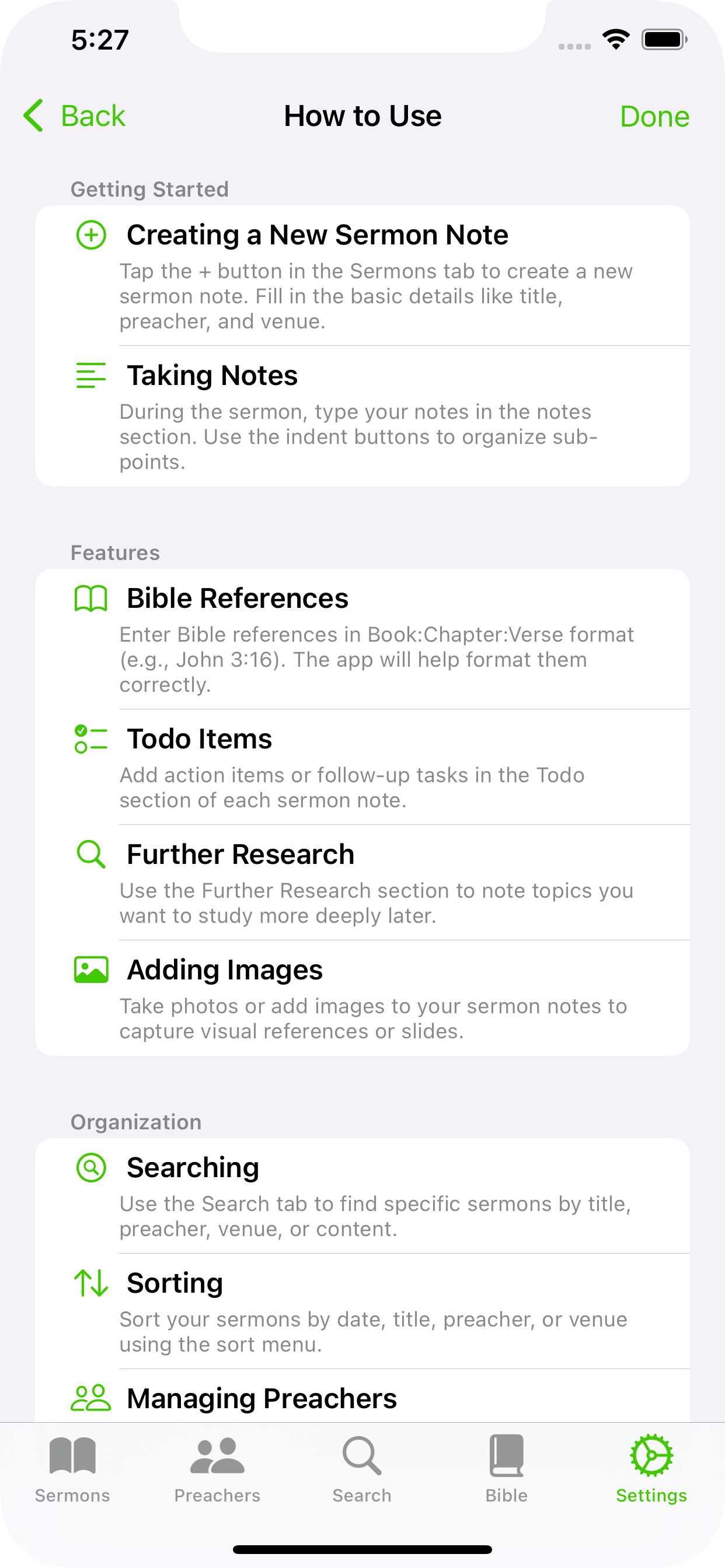 MySermonNotes how to use