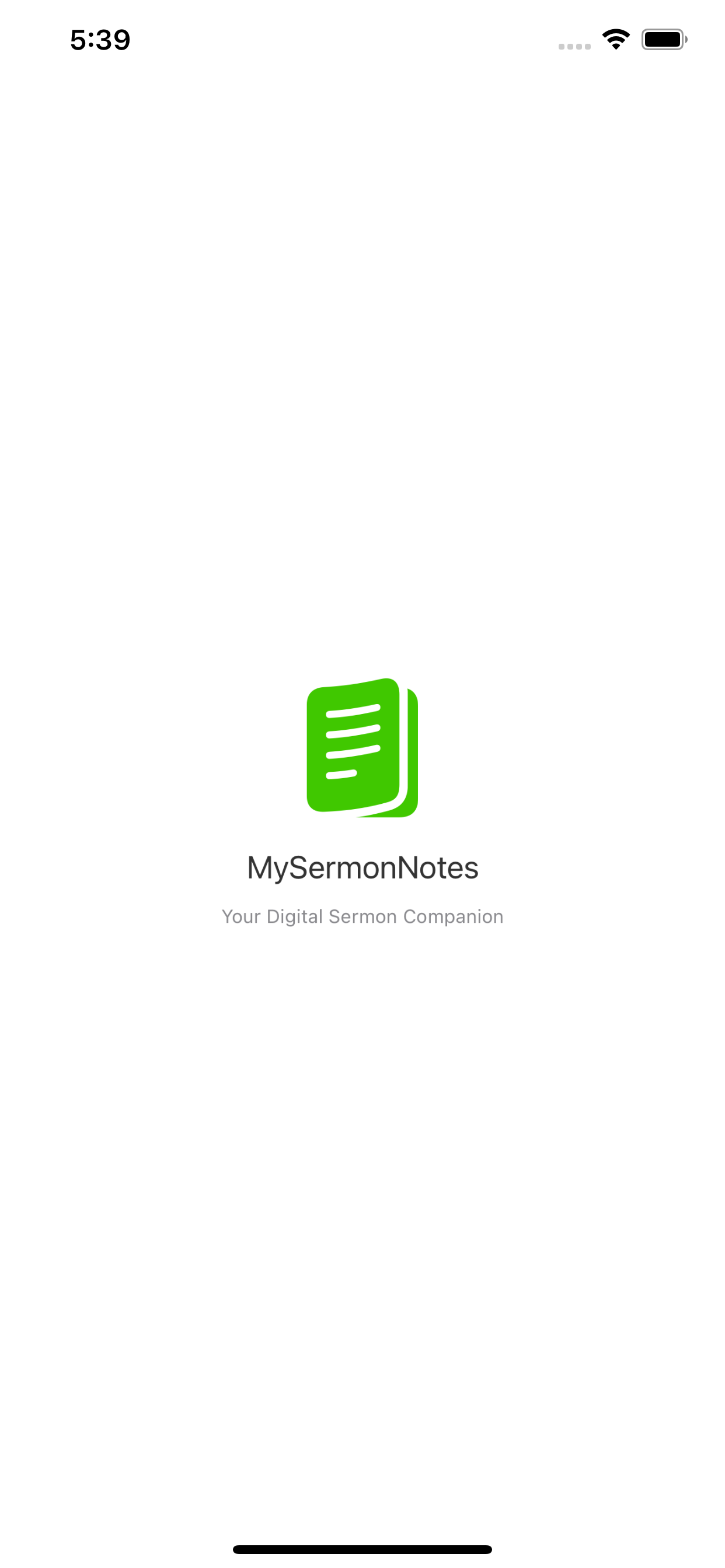 MySermonNotes splash screen