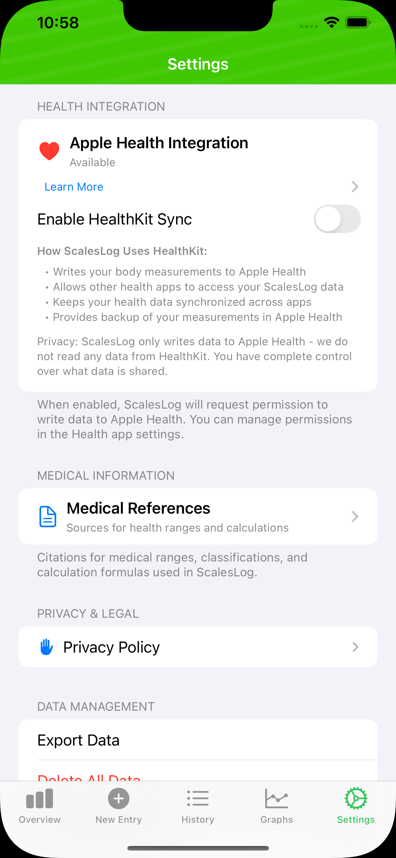 ScalesLog Health integration