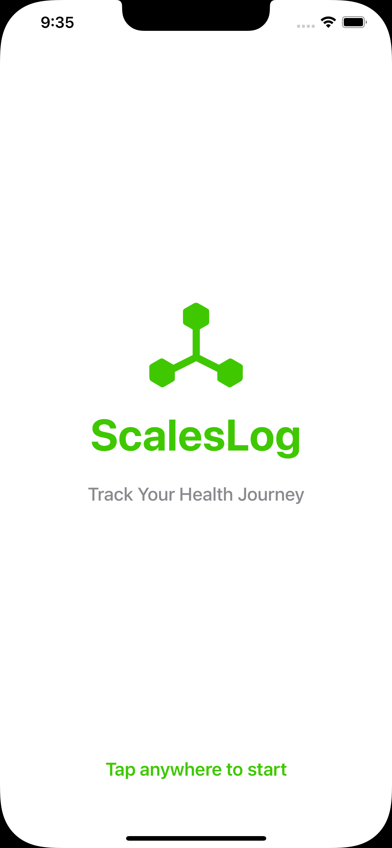 ScalesLog splash screen