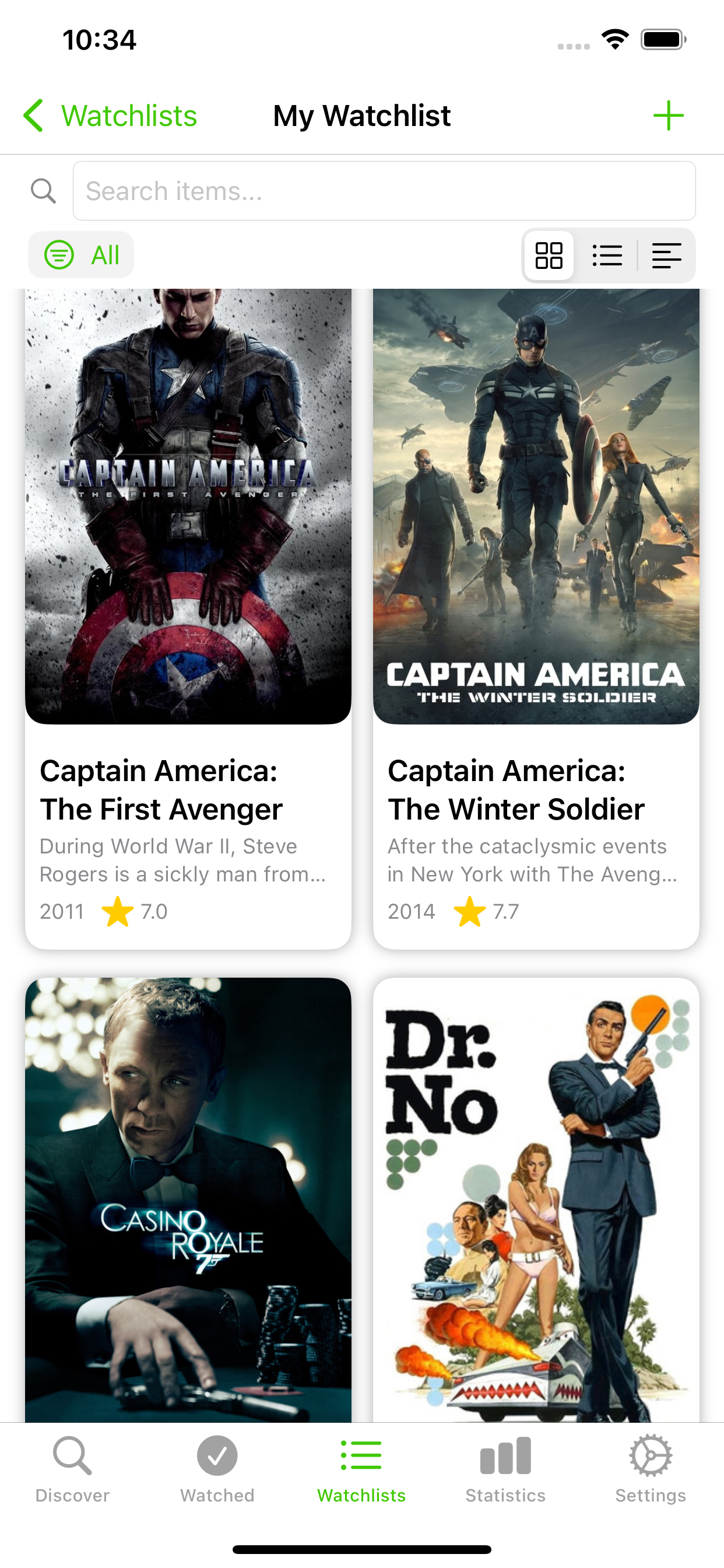 SeenTracker watchlist