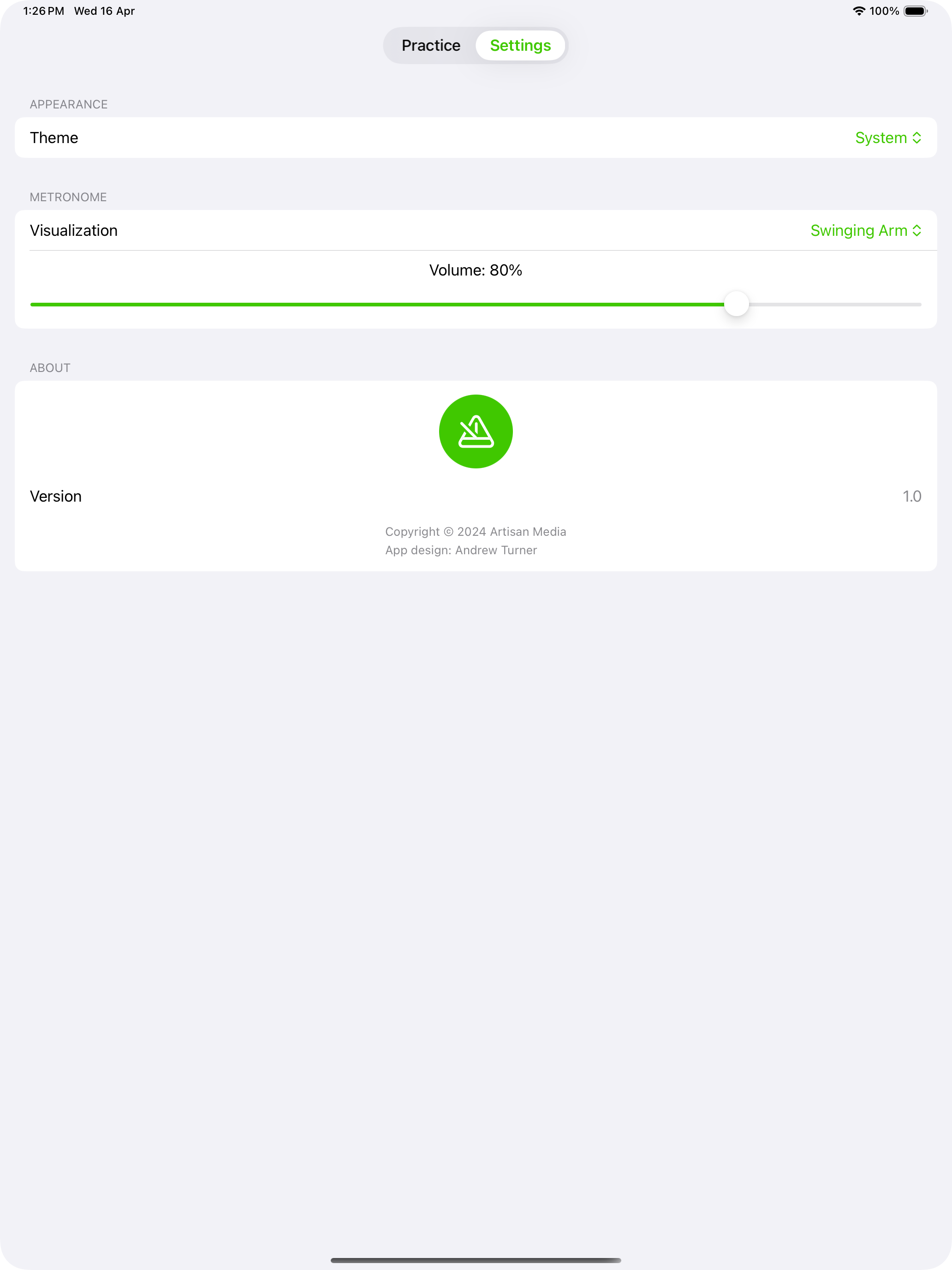 Vocal Buddy iPad settings