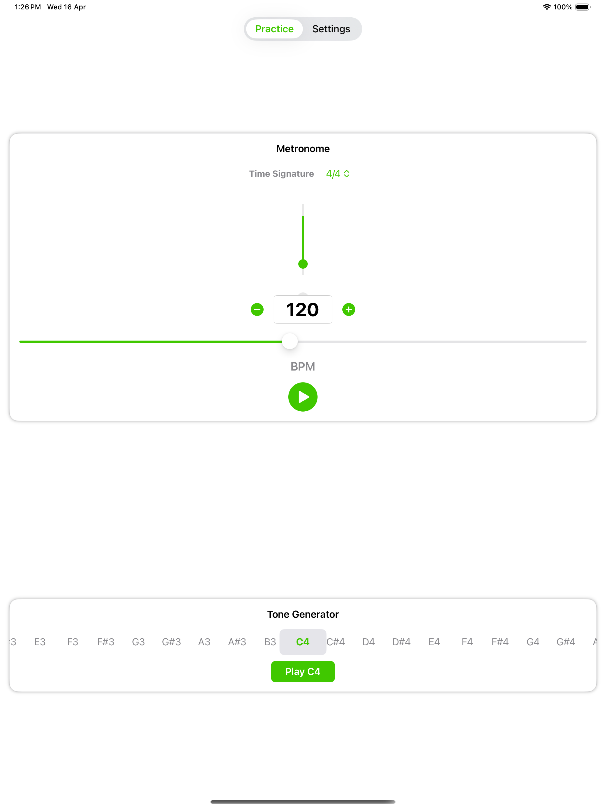 Vocal Buddy iPad swinging arm
